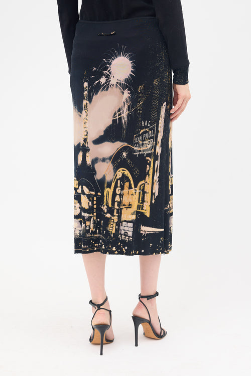Jean Paul Gaultier FW 2000 Jersey Printed Skirt
