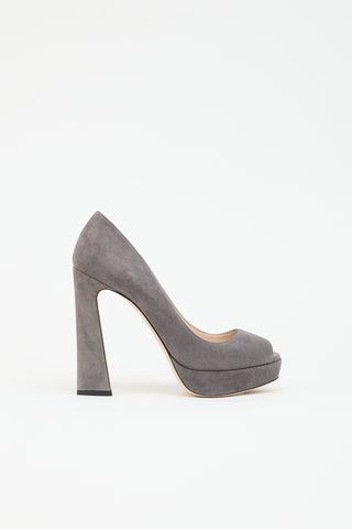 Miu Miu Suede Platform Pump
