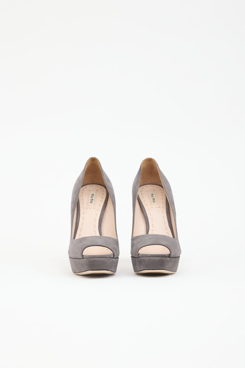Miu Miu Suede Platform Pump