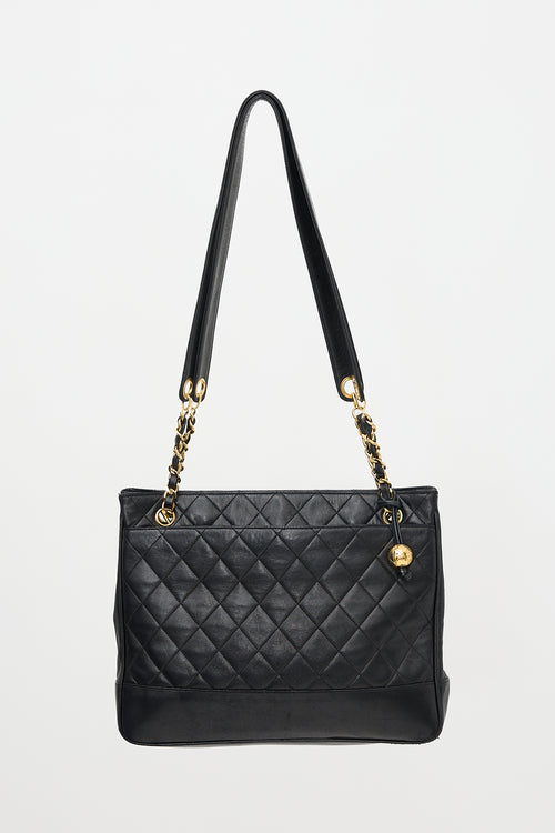 Chanel Vintage Quilted Leather Chain Tote Bag