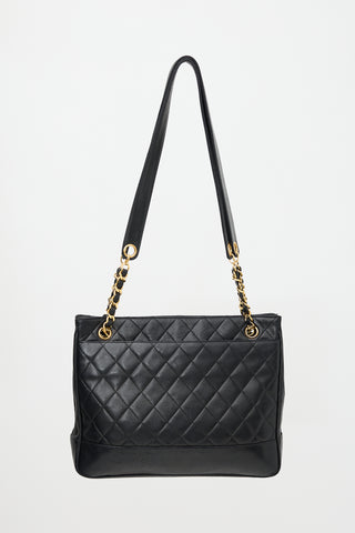 Chanel Vintage Quilted Leather Chain Tote Bag