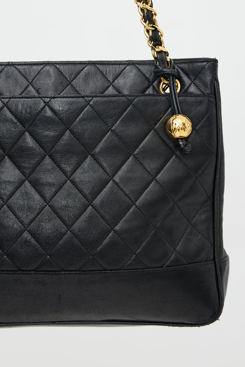 Chanel Vintage Quilted Leather Chain Tote Bag