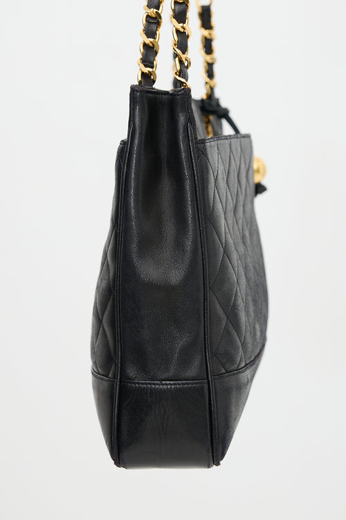 Chanel Vintage Quilted Leather Chain Tote Bag