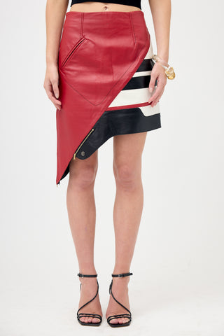Vejas Leather Asymmetrical Skirt