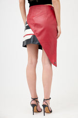 Vejas Leather Asymmetrical Skirt