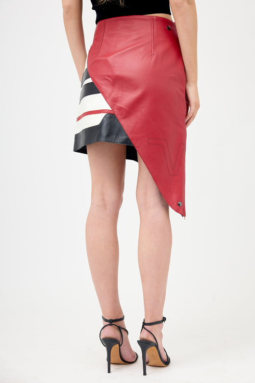Vejas Leather Asymmetrical Skirt