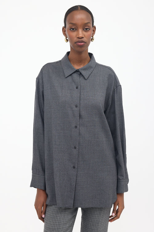 Nili Lotan Wool Button Up Shirt