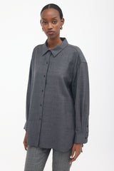Nili Lotan Wool Button Up Shirt