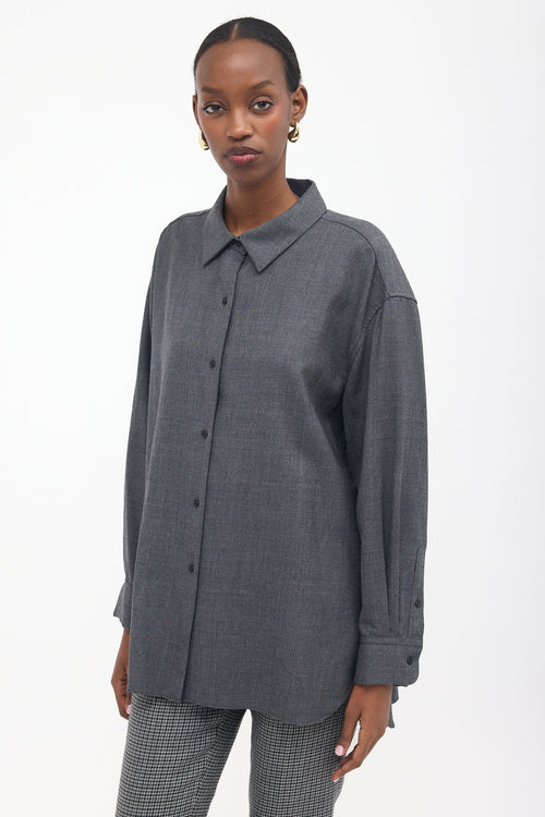 Nili Lotan Wool Button Up Shirt