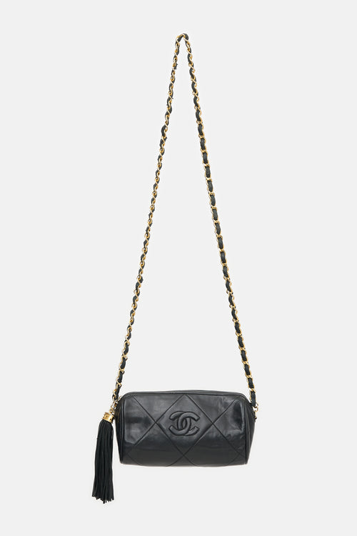 Chanel Vintage Leather Mini Barrel Tassel Bag