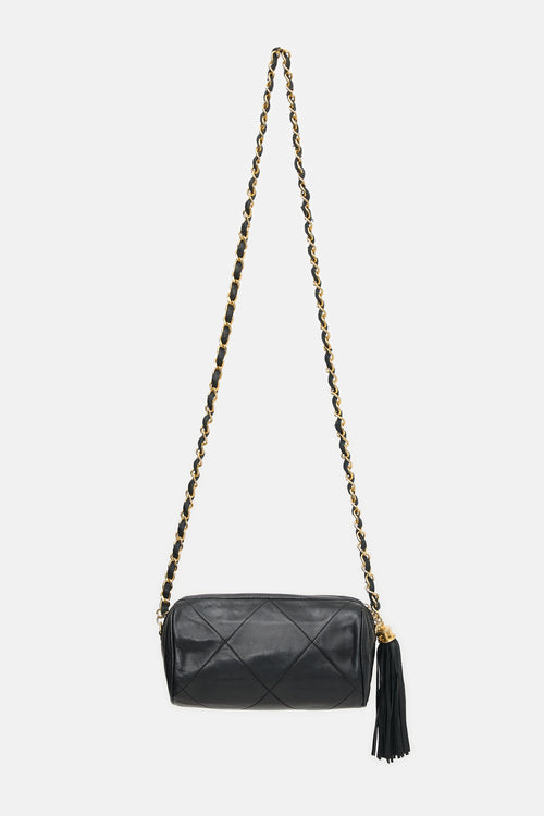 Chanel Vintage Leather Mini Barrel Tassel Bag
