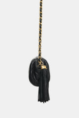 Chanel Vintage Leather Mini Barrel Tassel Bag