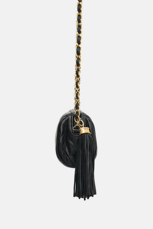 Chanel Vintage Leather Mini Barrel Tassel Bag