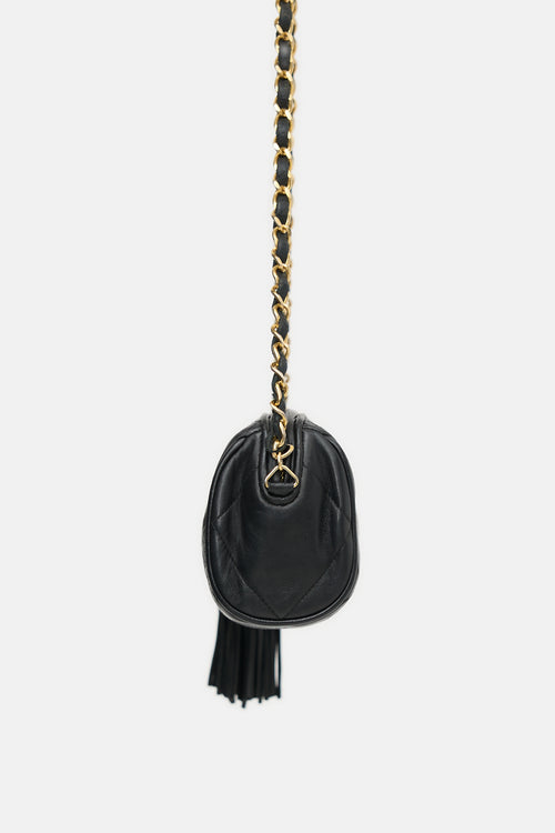 Chanel Vintage Leather Mini Barrel Tassel Bag