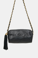Chanel Vintage Leather Mini Barrel Tassel Bag
