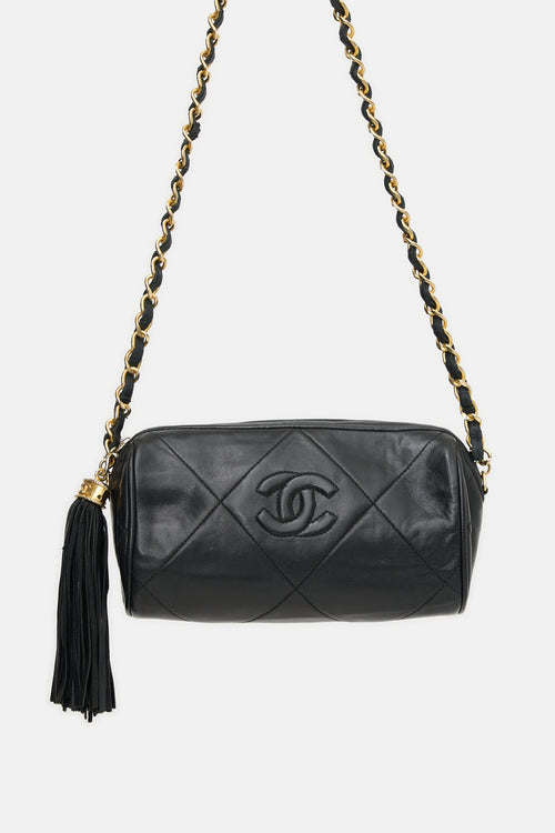 Chanel Vintage Leather Mini Barrel Tassel Bag