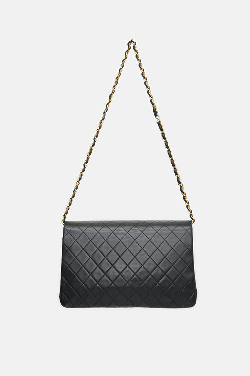 Chanel Vintage Quilted Leather Curved Flap Bag