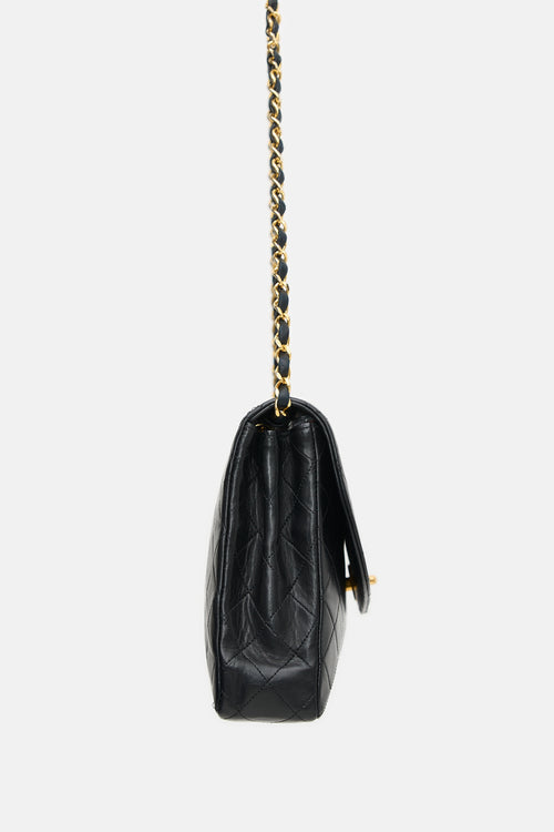 Chanel Vintage Quilted Leather Curved Flap Bag