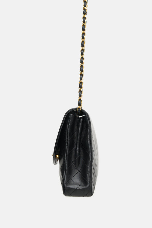 Chanel Vintage Quilted Leather Curved Flap Bag
