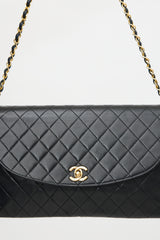Chanel Vintage Quilted Leather Curved Flap Bag