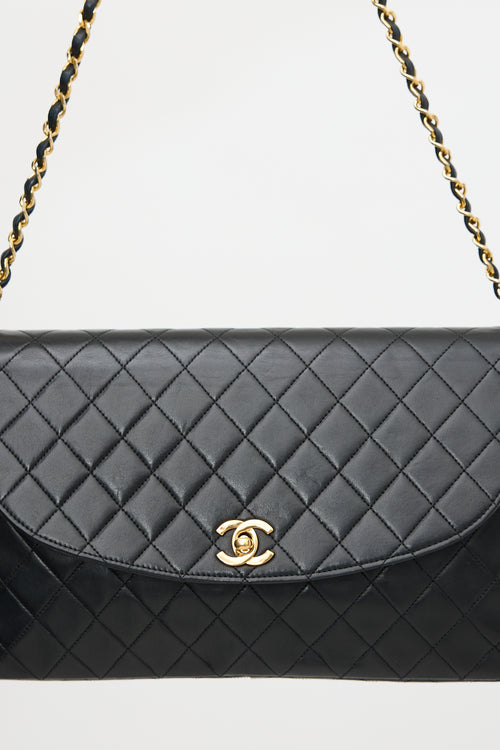 Chanel Vintage Quilted Leather Curved Flap Bag