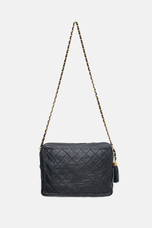 Chanel Vintage Leather Large Camera Tassel Bag