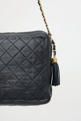 Chanel Vintage Leather Large Camera Tassel Bag
