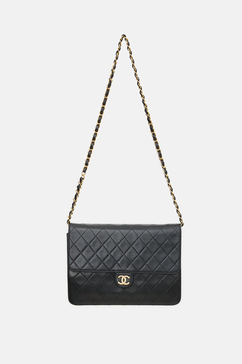 Chanel Vintage Quilted Leather Half Flap Bag