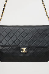 Chanel Vintage Quilted Leather Half Flap Bag