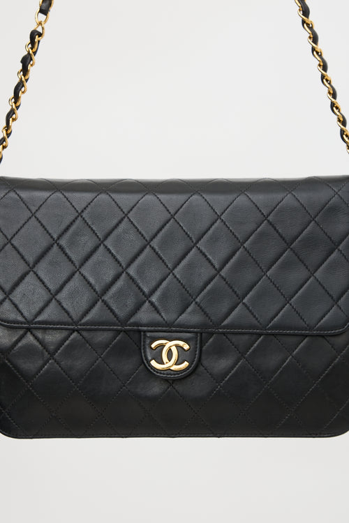 Chanel Vintage Quilted Leather Half Flap Bag