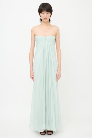 McQueen 2025 Silk Chiffon Draped Dress