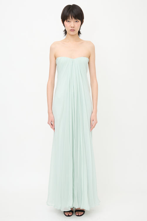 McQueen 2025 Silk Chiffon Draped Dress