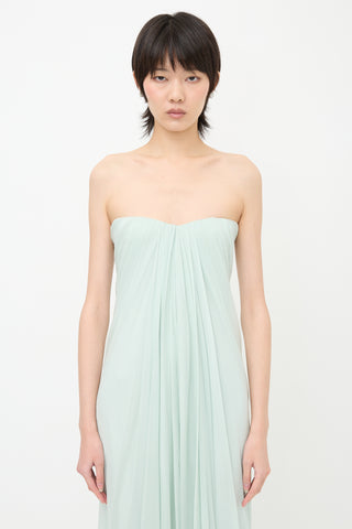 McQueen 2025 Silk Chiffon Draped Dress