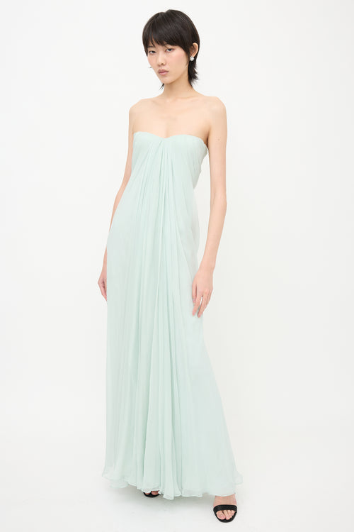 McQueen 2025 Silk Chiffon Draped Dress