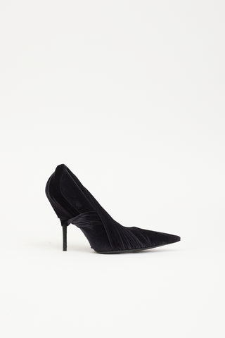 Balenciaga Velvet Knife Drape Pump