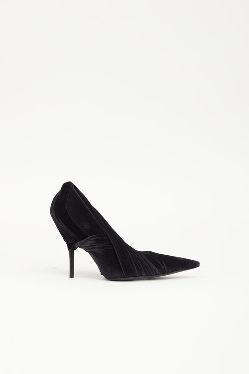 Balenciaga Velvet Knife Drape Pump