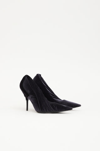 Balenciaga Velvet Knife Drape Pump