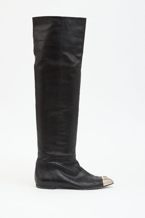 Chanel 2008 Leather CC Boot