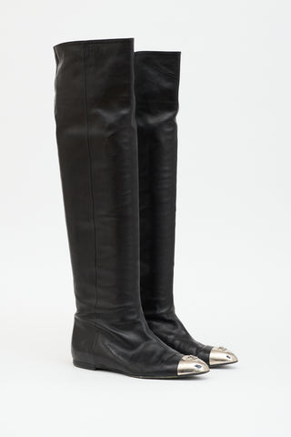 Chanel 2008 Leather CC Boot