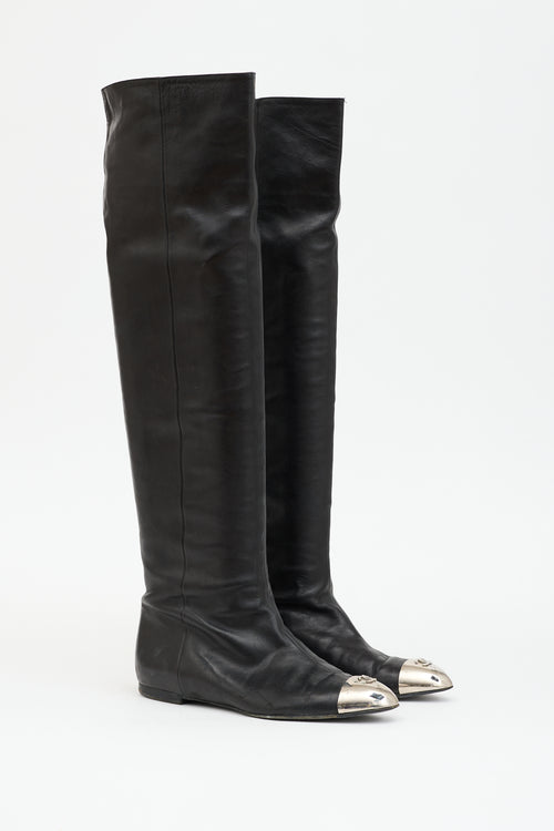 Chanel 2008 Leather CC Boot