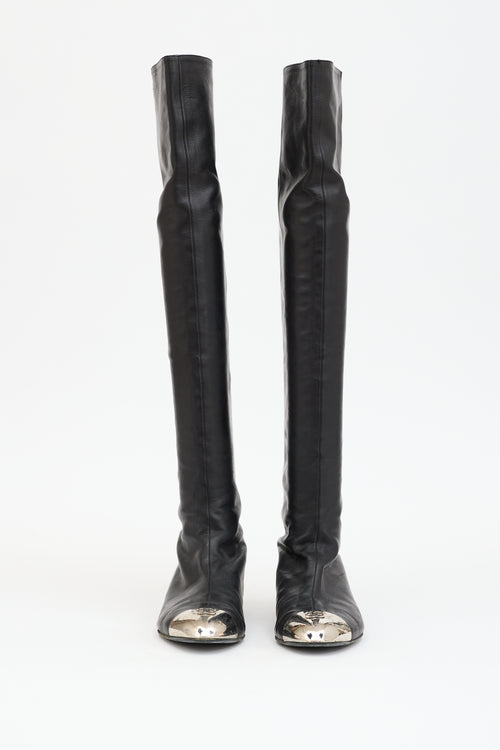 Chanel 2008 Leather CC Boot