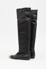 Chanel 2008 Leather CC Boot