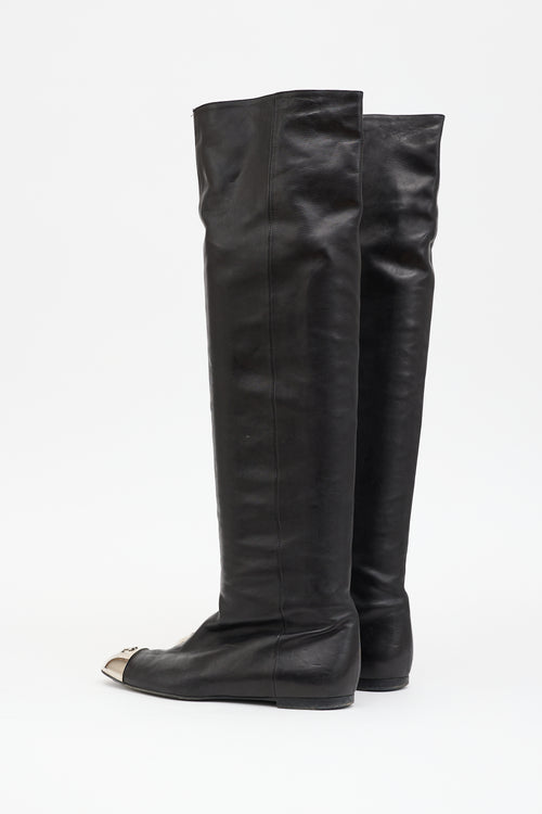 Chanel 2008 Leather CC Boot