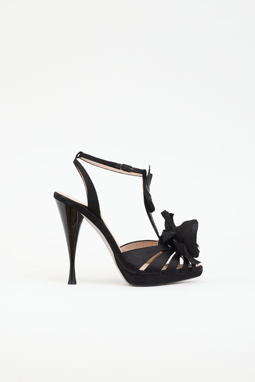 Rene Caovilla Satin Rosette Sandal