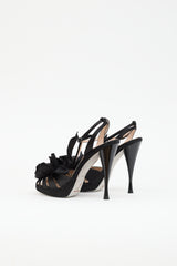 Rene Caovilla Satin Rosette Sandal