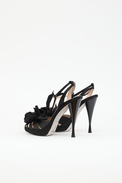 Rene Caovilla Satin Rosette Sandal