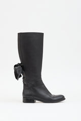 Valentino Leather Lace Up  Boot