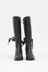 Valentino Leather Lace Up  Boot