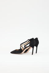 Manolo Blahnik Suede Criss Cross  Pump