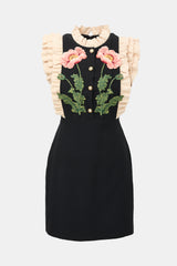 Gucci 2017 Wool & Silk Flower Dress